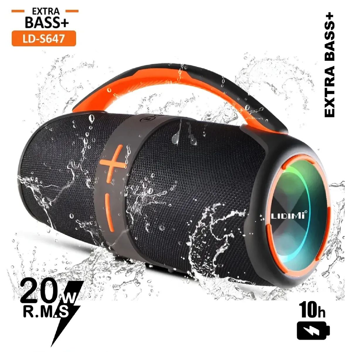 LIDIMI - Parlante Portátil Bluetooth LIDIMI LD-S647 XBASS FM USB - Negro