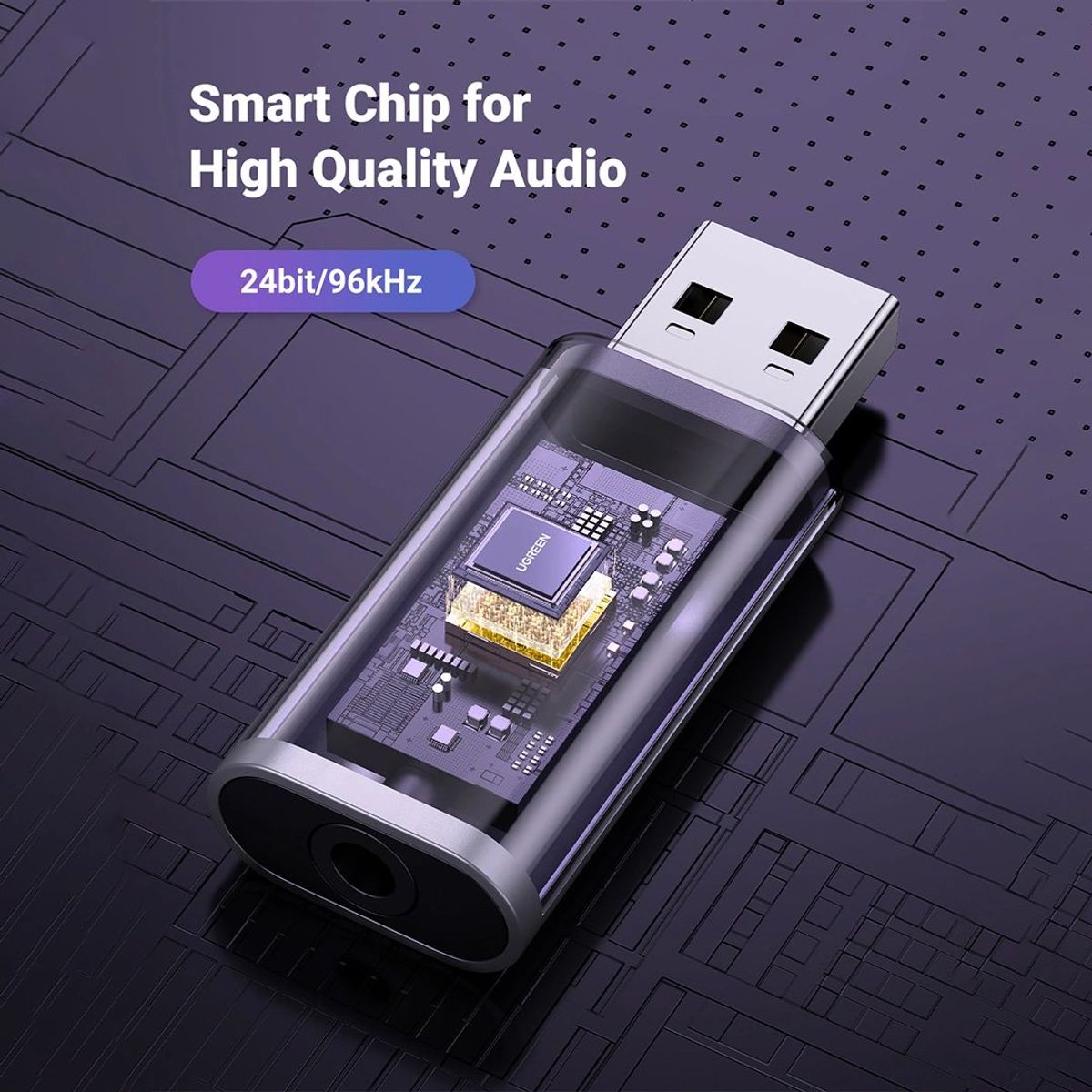 UGREEN - Adaptador de Audio USB UGREEN CM383 con Micrófono y Jack 3.5 mm para PC PS5