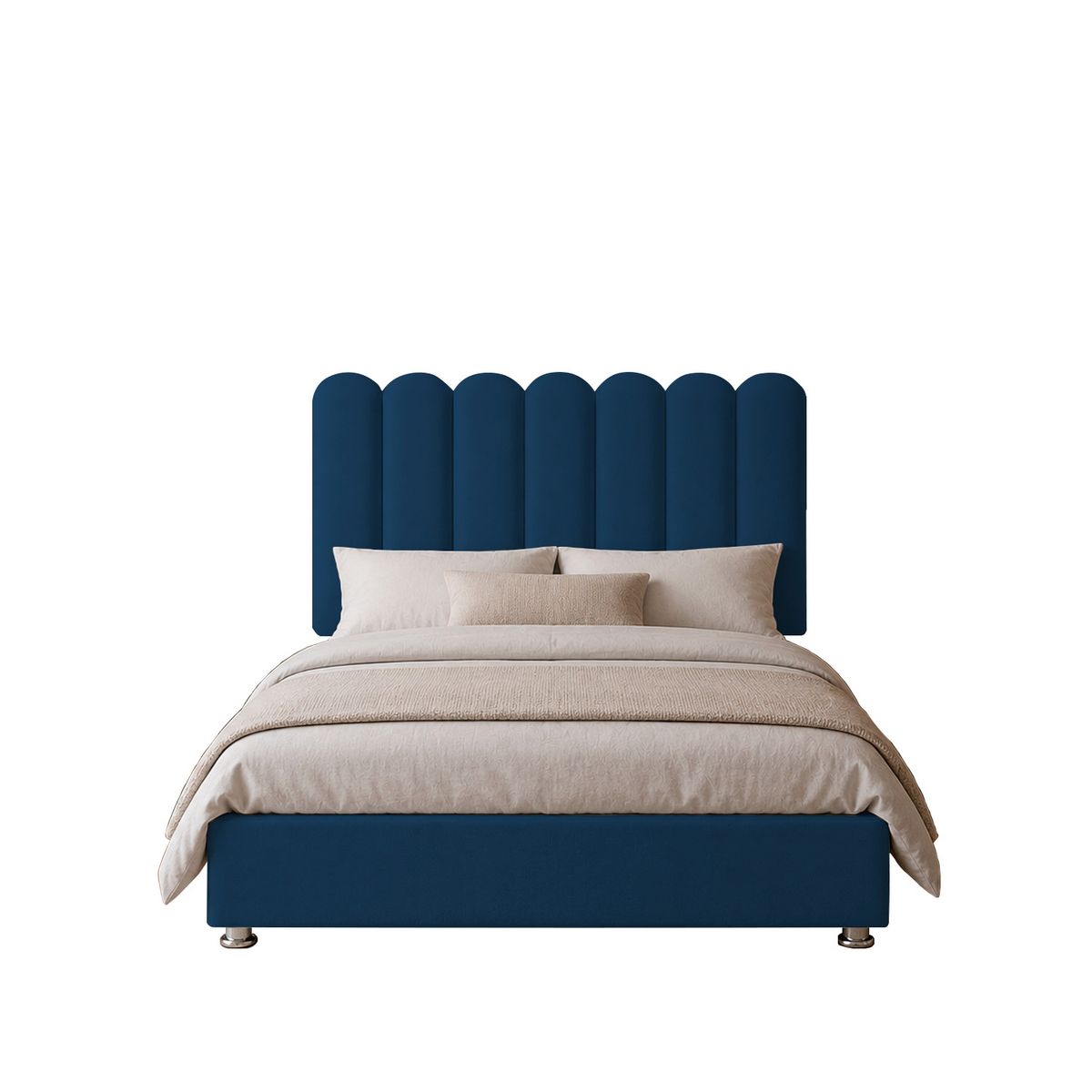 MUEBLES MACRUMO - Cama tapizada Ginebra - 2 Plz - Color Azul