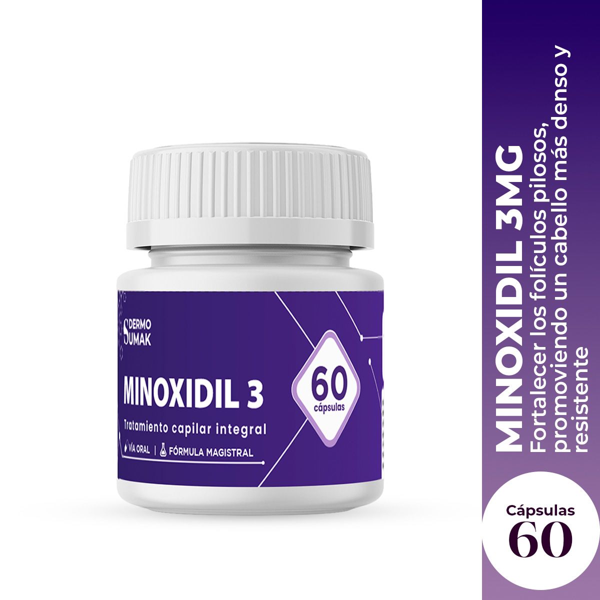 GENERICO - MINOXIDIL 3MG- 60 CAPSULAS