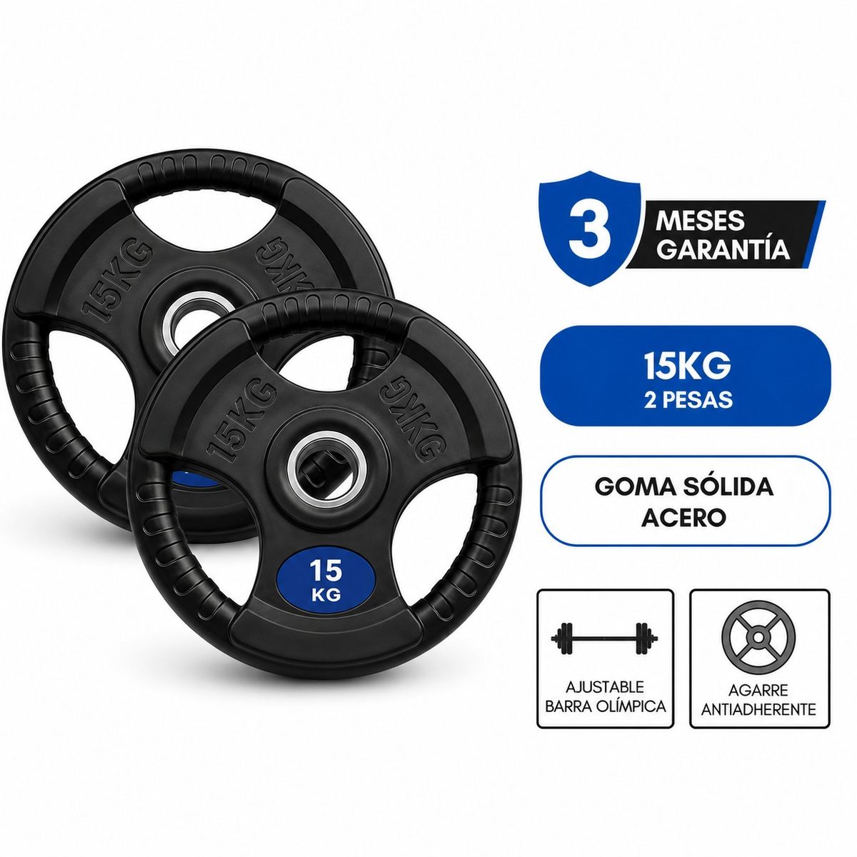 GENERICO - Discos Olímpicos 15kg x 2 pesas