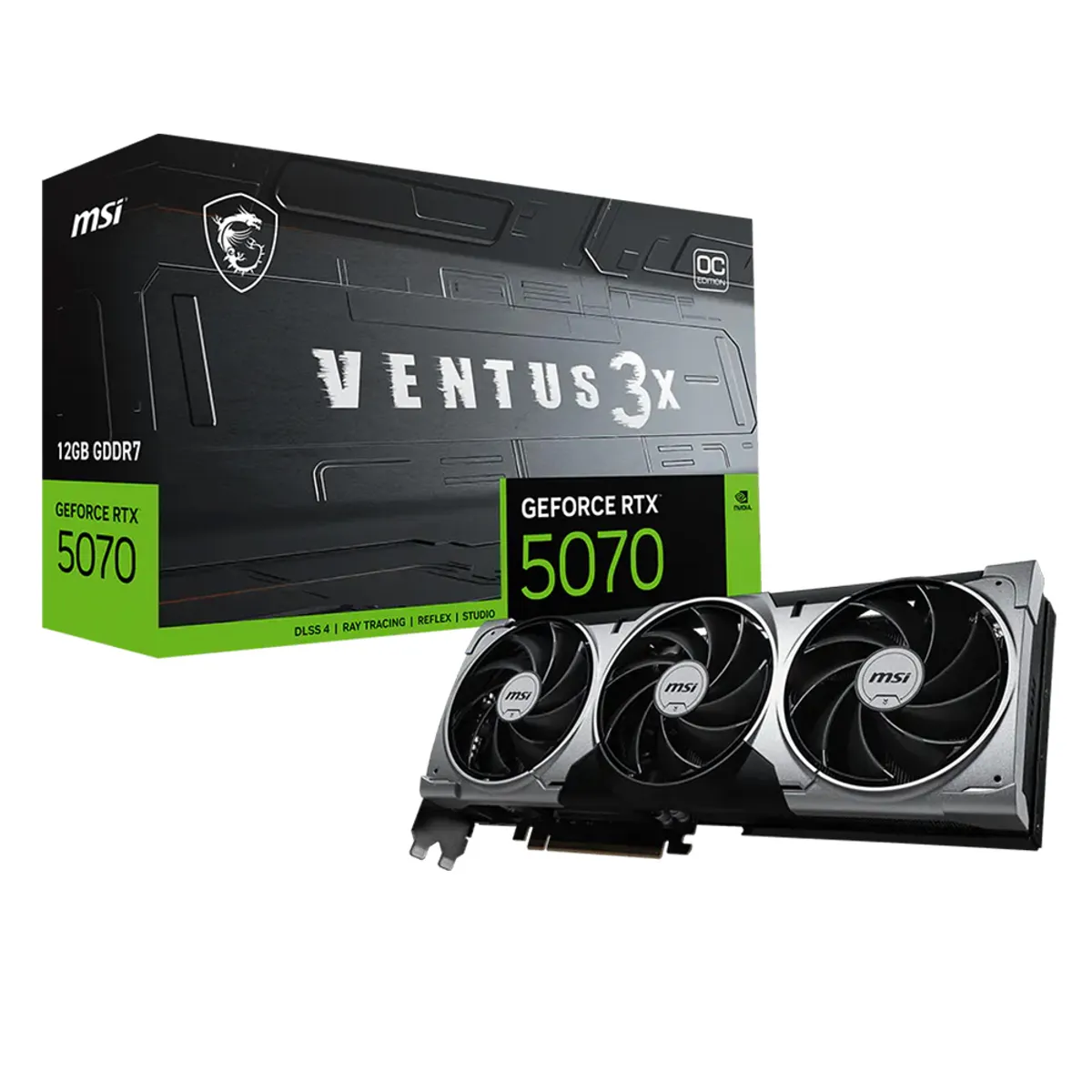 Msi - Tarjeta de video MSI GeForce RTX 5070 12G VENTUS 3X OC, 12 GB GDDR7, PCIe 5.0
