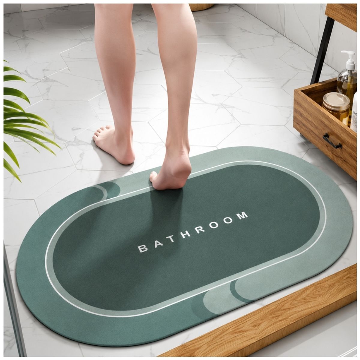 MINARI - Piso Tapete Alfombra de Baño Antideslizante Absorbente de Secado Rápido VD AF10-5