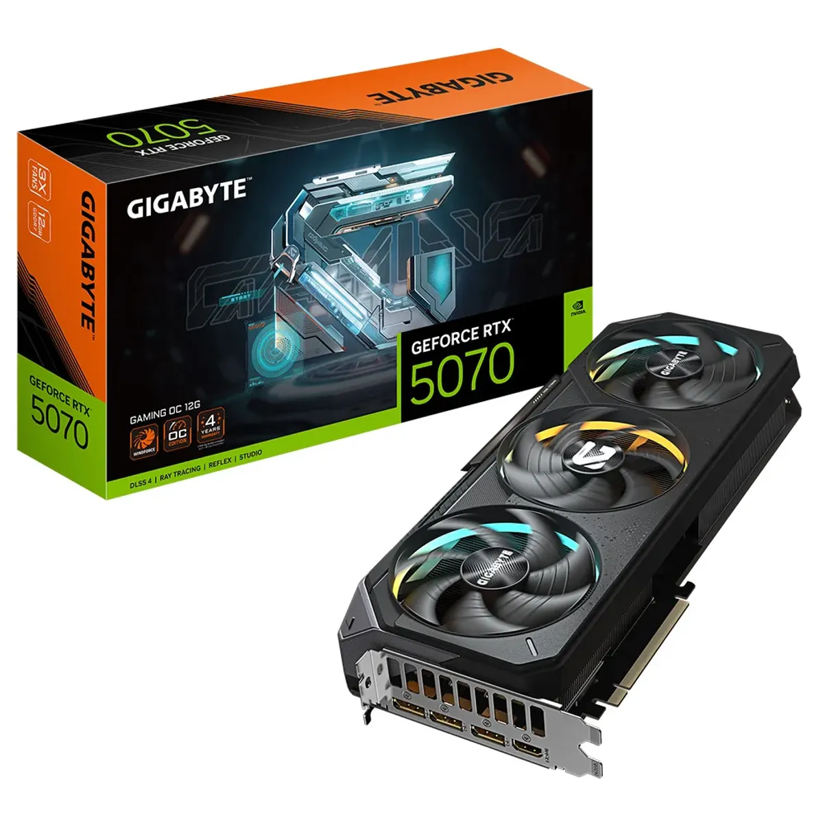 GIGABYTE - Tarjeta de video GIGABYTE GeForce RTX 5070 GAMING OC 12G, 12 GB GDDR7, PCIe Gen 5.0