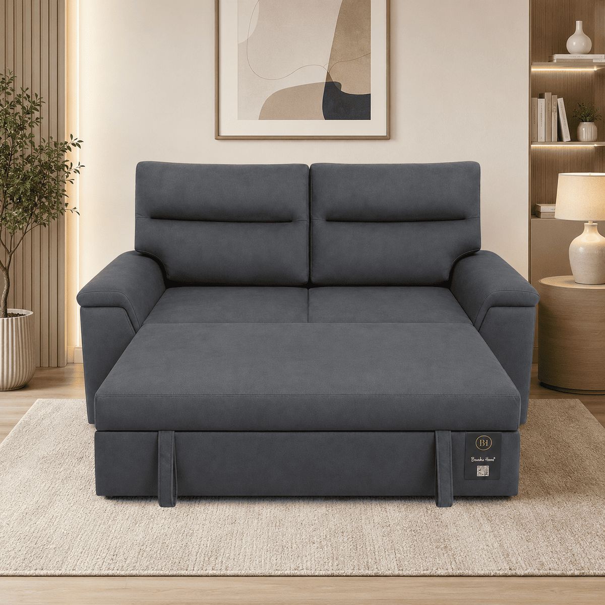 BARAKA HOME - Sofá Cama Bremen 2 Plz - Gris Oscuro