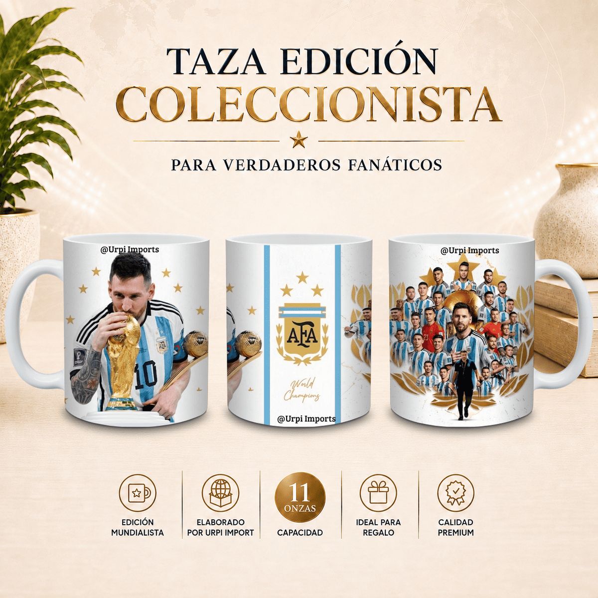 GENERICO - TAZA  LIONEL MESSI - 11 Onzas