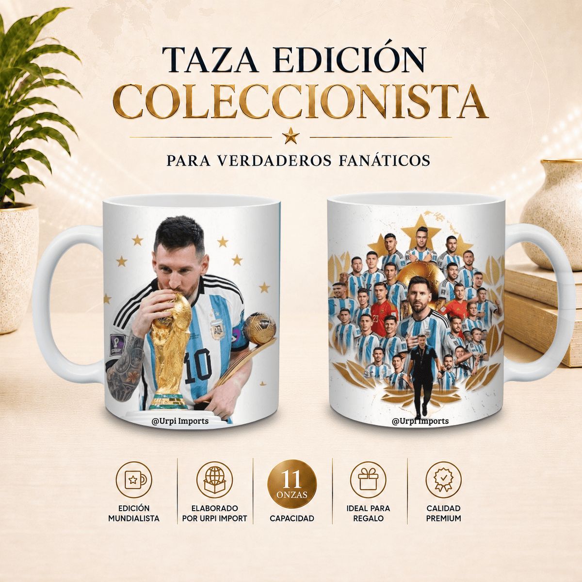 GENERICO - TAZA  LIONEL MESSI - 11 Onzas
