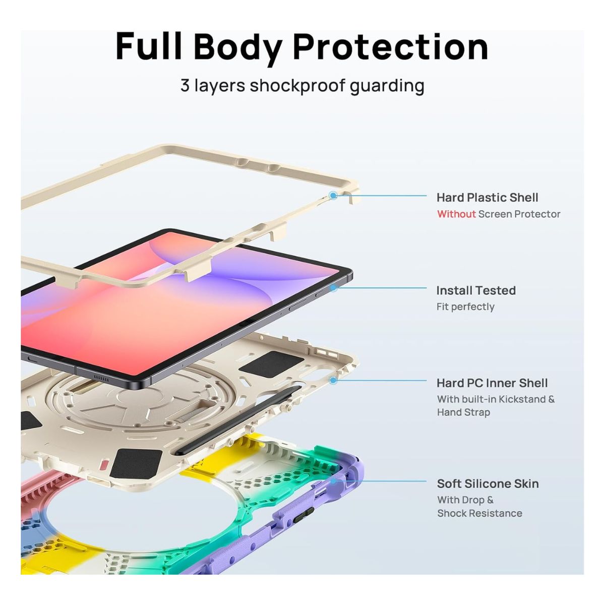 GENERICO - Funda Antigolpe Armor Correa 360° Para Samsung S10 FE S10 S9 FE S10 LITE - ARCOIRIS