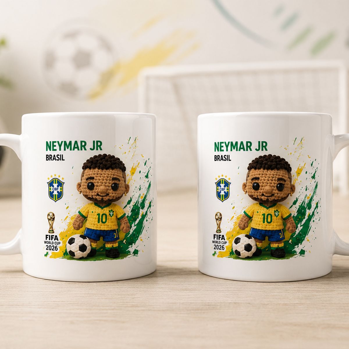 GENERICO - Set de una taza copa futbol mundial, Neymar Junior