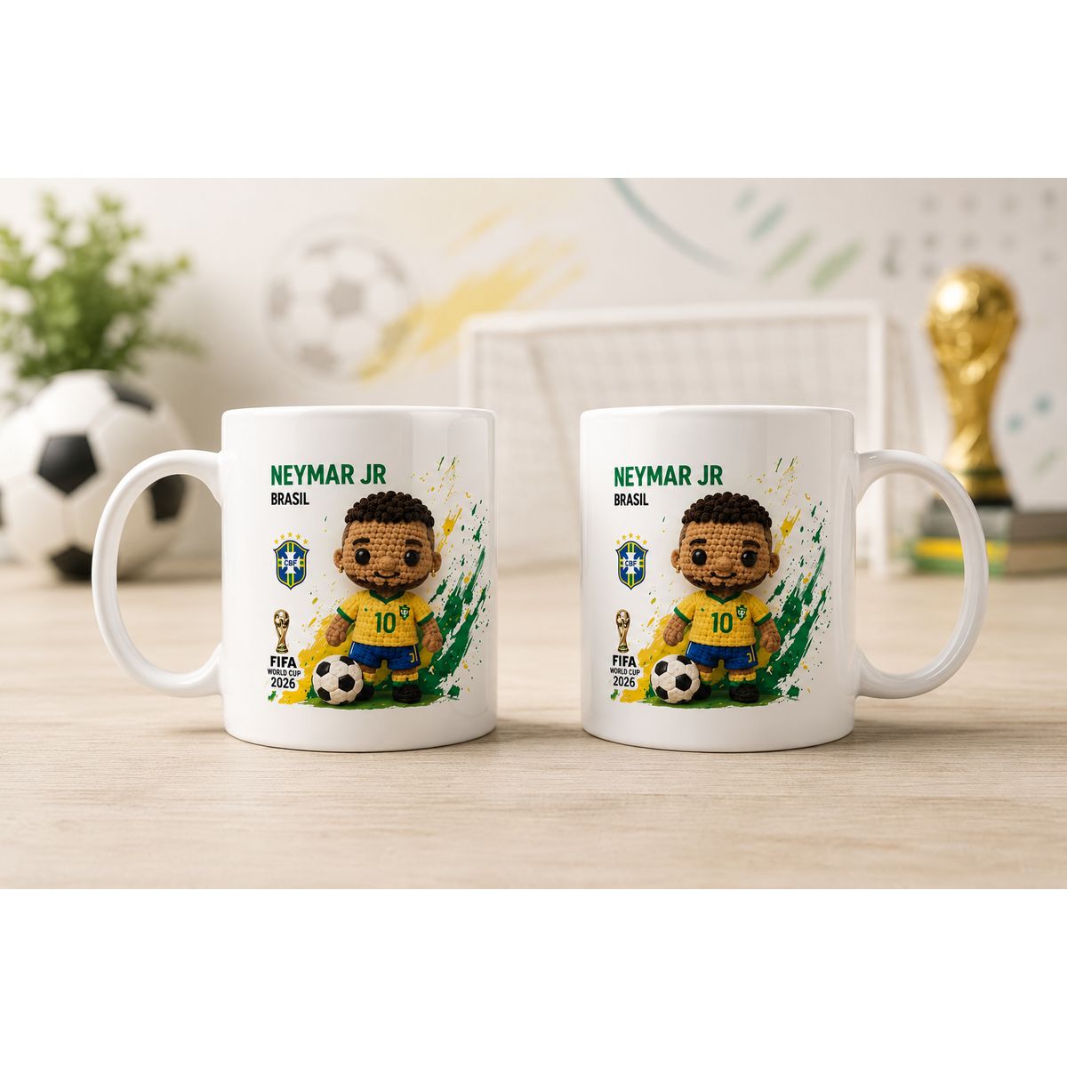 GENERICO - Set de una taza copa futbol mundial, Neymar Junior