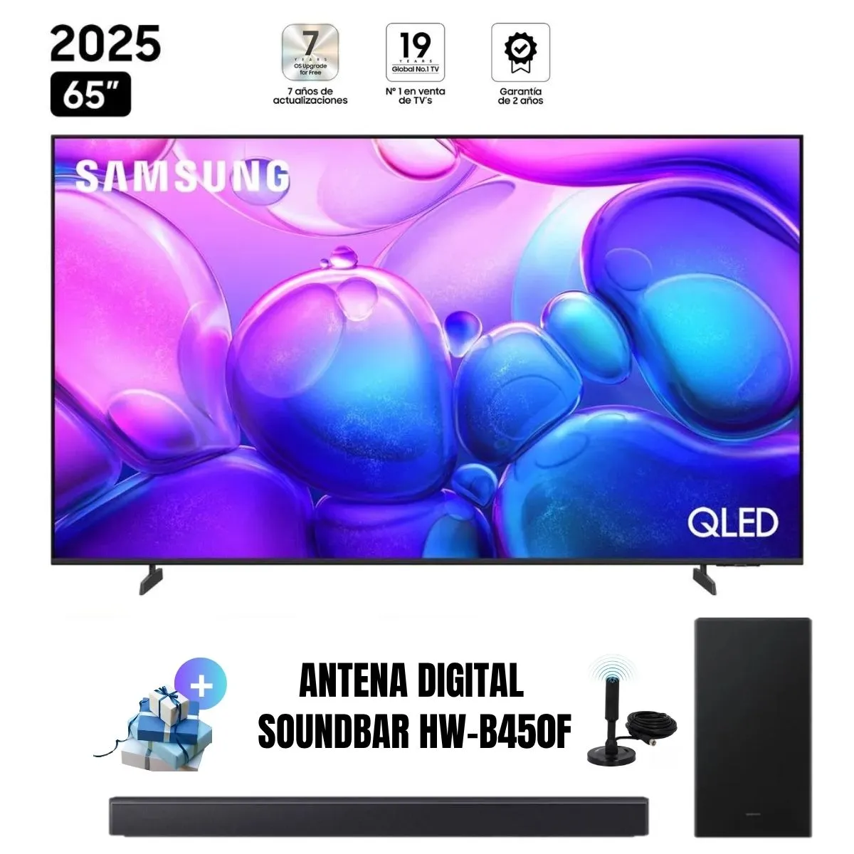 SAMSUNG - Televisor Smart TV Samsung 65'' QLED UHD 4K QN65Q6FAAGXPE 2025 + Ant + Soundbar HW-B450F