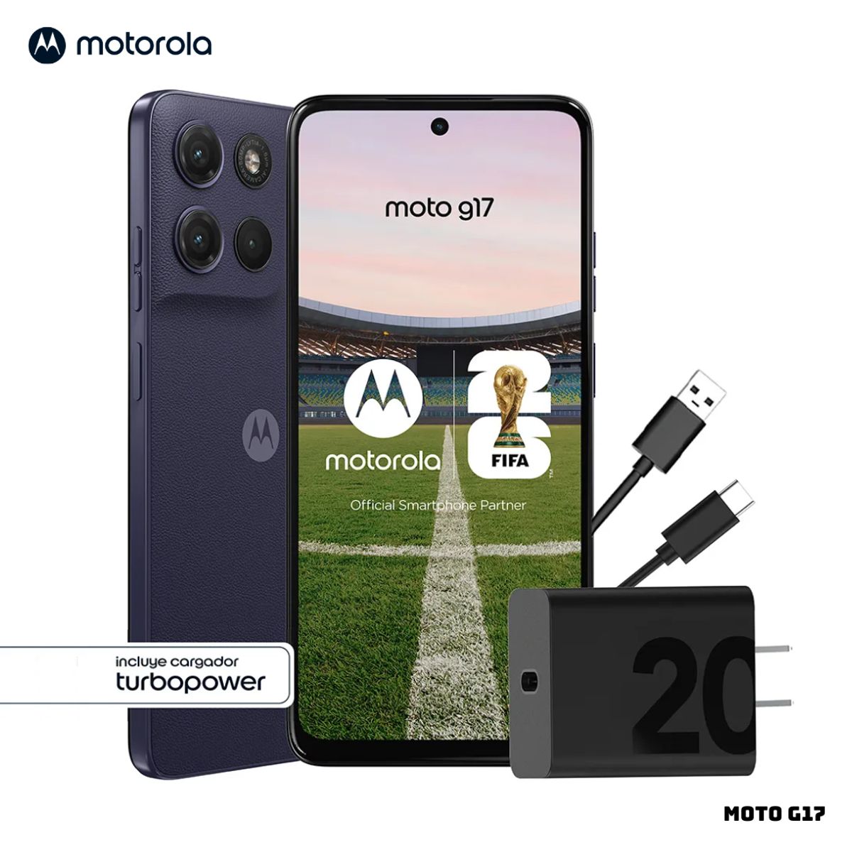 MOTOROLA - CELULAR MOTOROLA MOTO G17 4GB RAM 256GB ROM - ARANDANO