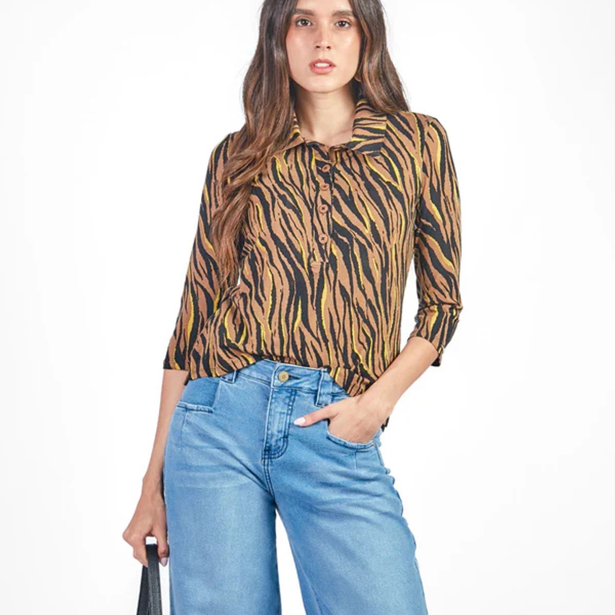 MICHELLE BELAU - Polo manga 3/4 con cuello Johnny