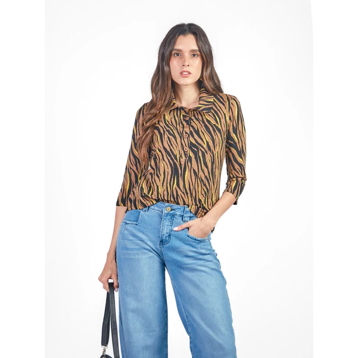MICHELLE BELAU - Polo manga 3/4 con cuello Johnny