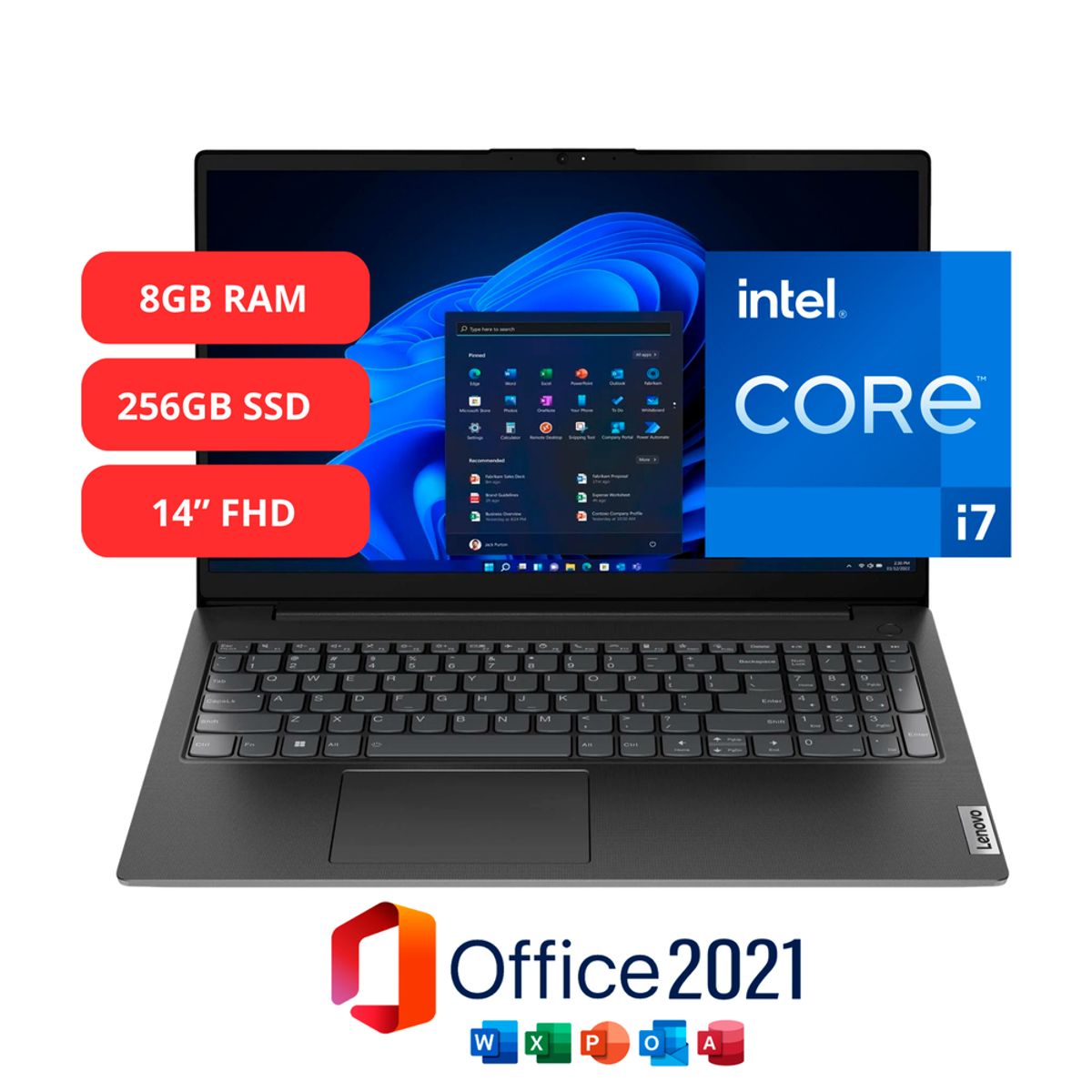 Laptop Lenovo i7-13620H Core i7 14 256GB SSD 8GB RAM, marca LENOVO - Foto 2