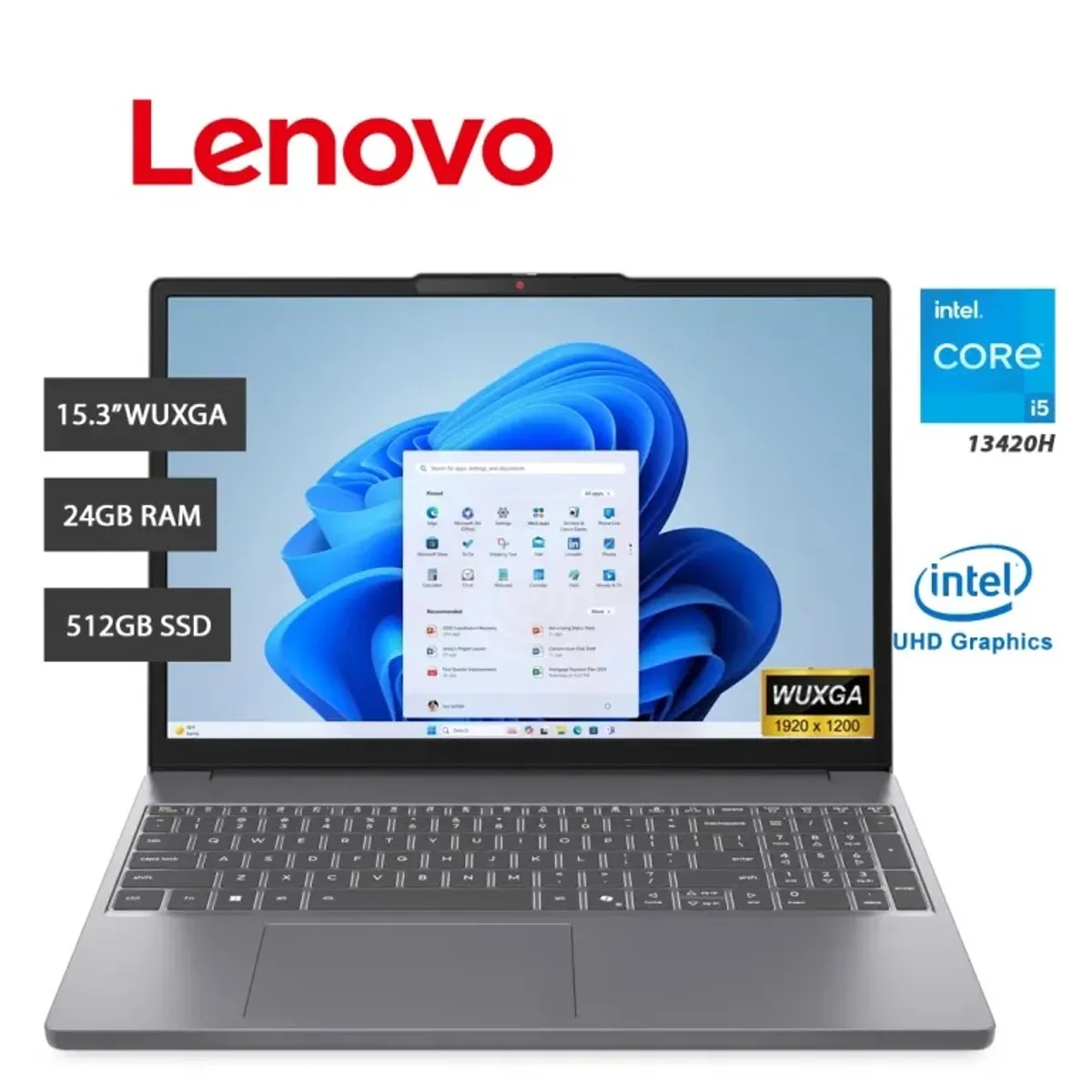 LENOVO - LAPTOP LENOVO IDEAPAD SLIM 3   15IRH10 INTEL CORE I5-13420H 24GB 512GB SSD 15.3 WUXGA WIN 11.