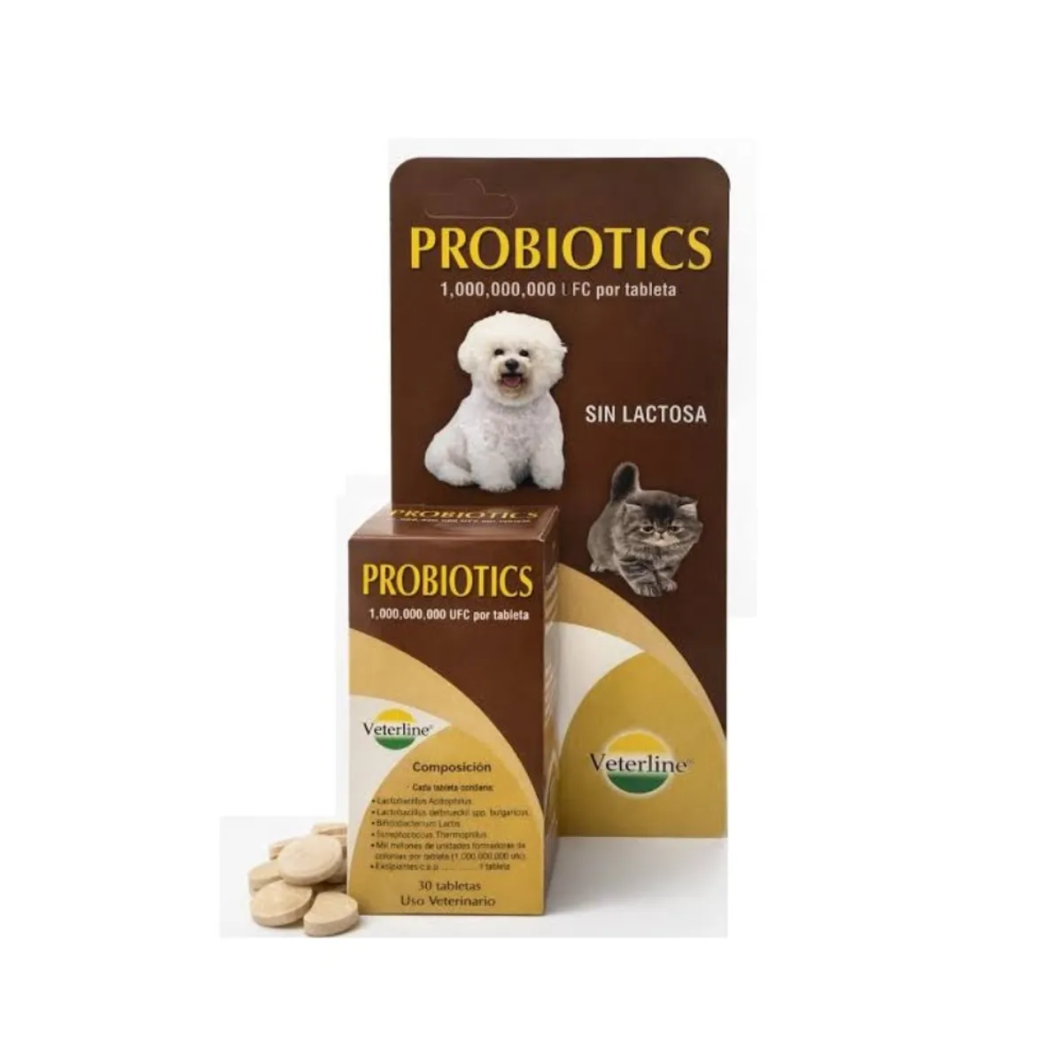 GENERICO - Probiotics Veterline Suplemento Nutricional para Perros y Gatos x 30 Tab