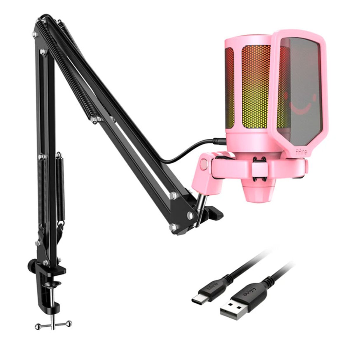 FIFINE - Micrófono Fifine A6T PINK Soporte de brazo