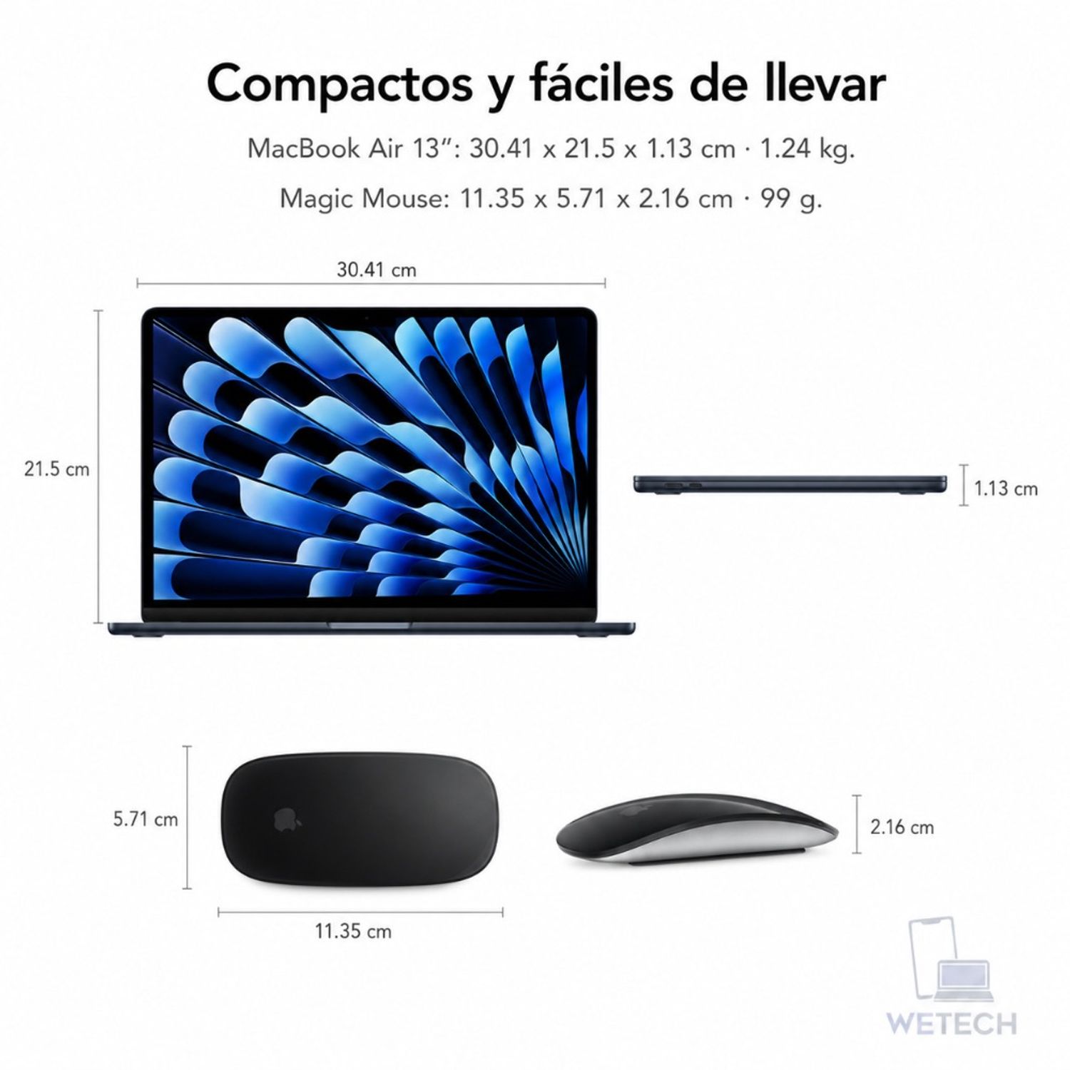 MACBOOK AIR 13 M5 16GB RAM 512GB SSD TECLADO INGLES - MIDNIGHT +