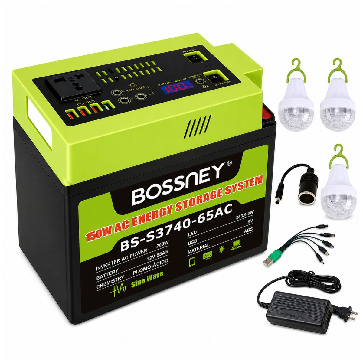OEM - Generador Portátil 220V Para Emergencias Camping Y Cortes De Luz Con Batería 55Ah