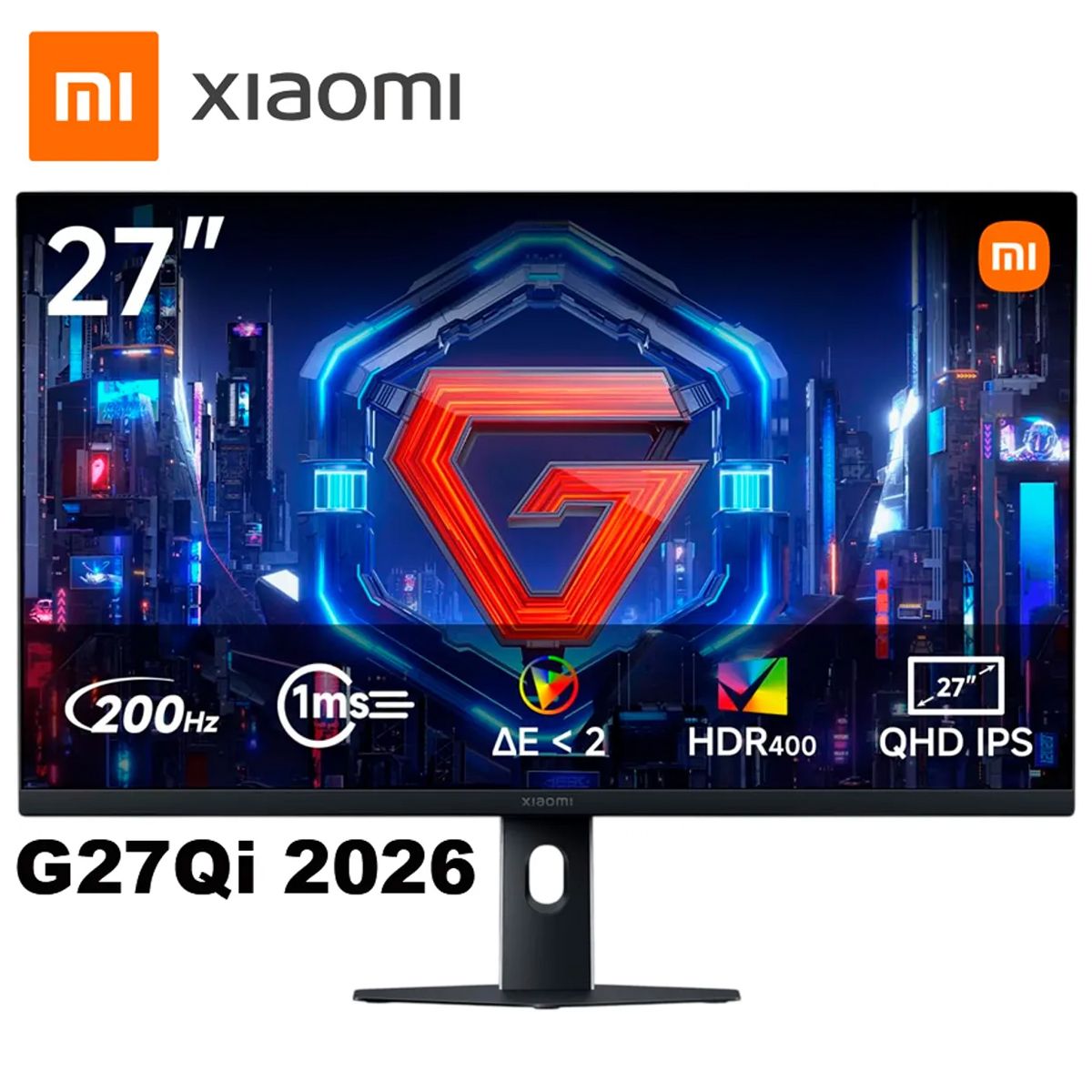 Monitor Xiaomi G27Qi 2026 27" 2K QHD 200Hz IPS 1ms HDR400 FreeSync Gaming, marca XIAOMI - Foto Principal
