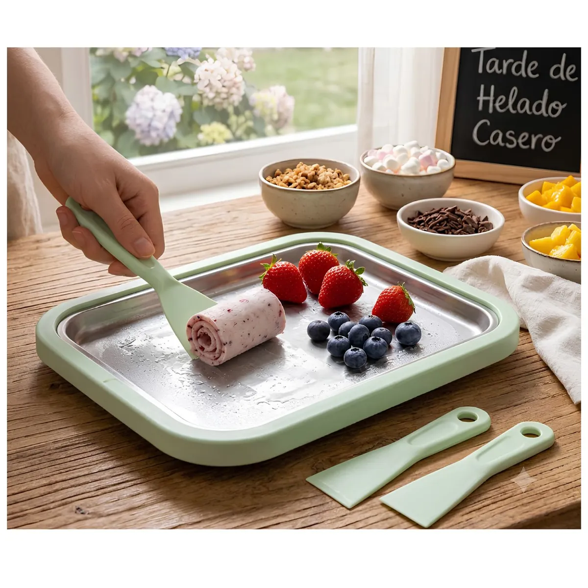 OEM - Bandeja Mágica para Helado en Rollo  Prepara Deliciosos Helados en Minutos