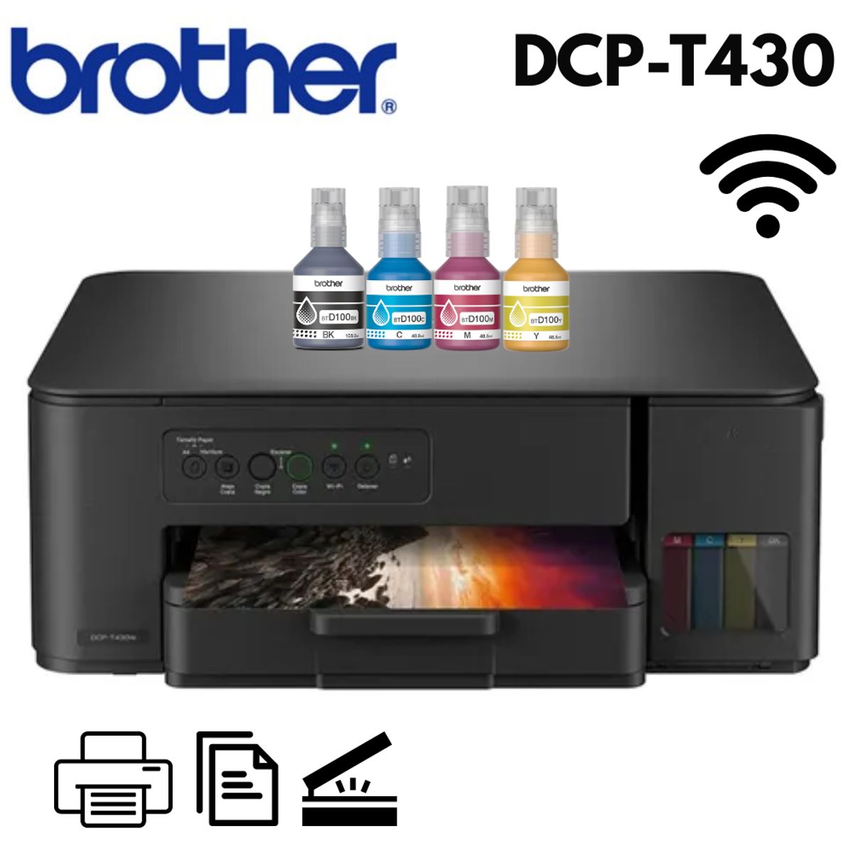 Brother - Impresora Multifuncional Brother DCP-T430W Wifi