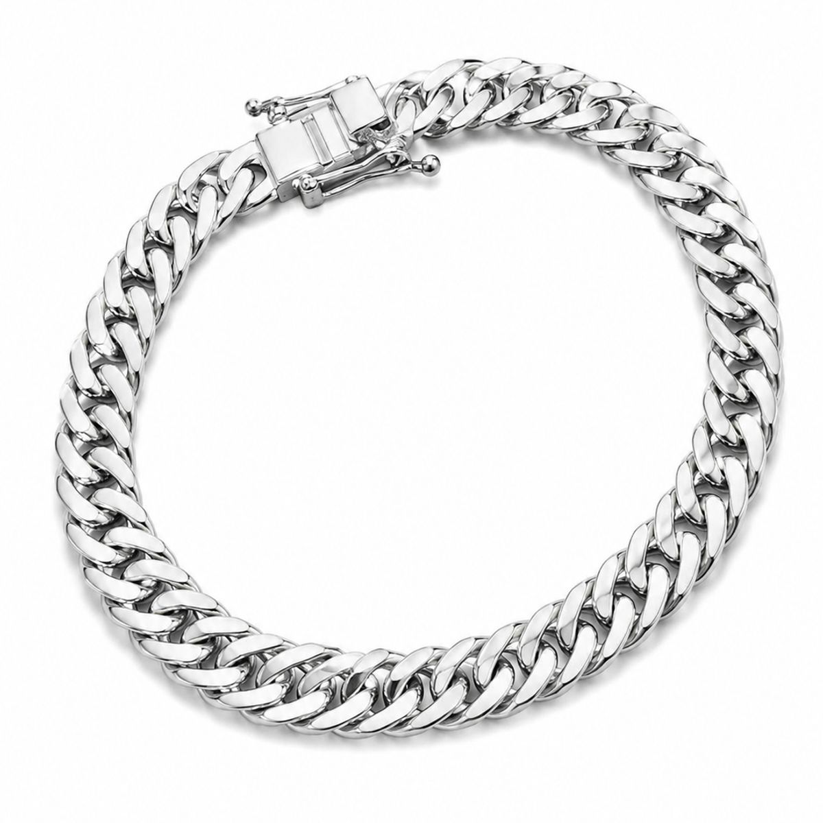 GENERICO - Pulsera Cubana LOMO DE CORVINA Plata 925 Hombre Cadena Gruesa Italiana Elegante
