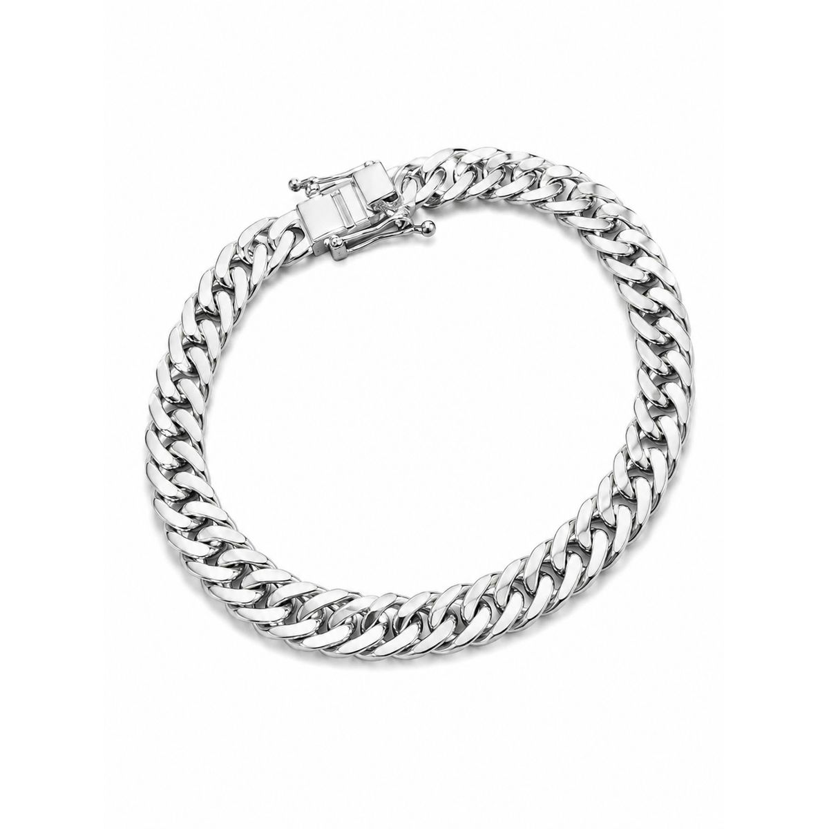 GENERICO - Pulsera Cubana LOMO DE CORVINA Plata 925 Hombre Cadena Gruesa Italiana Elegante