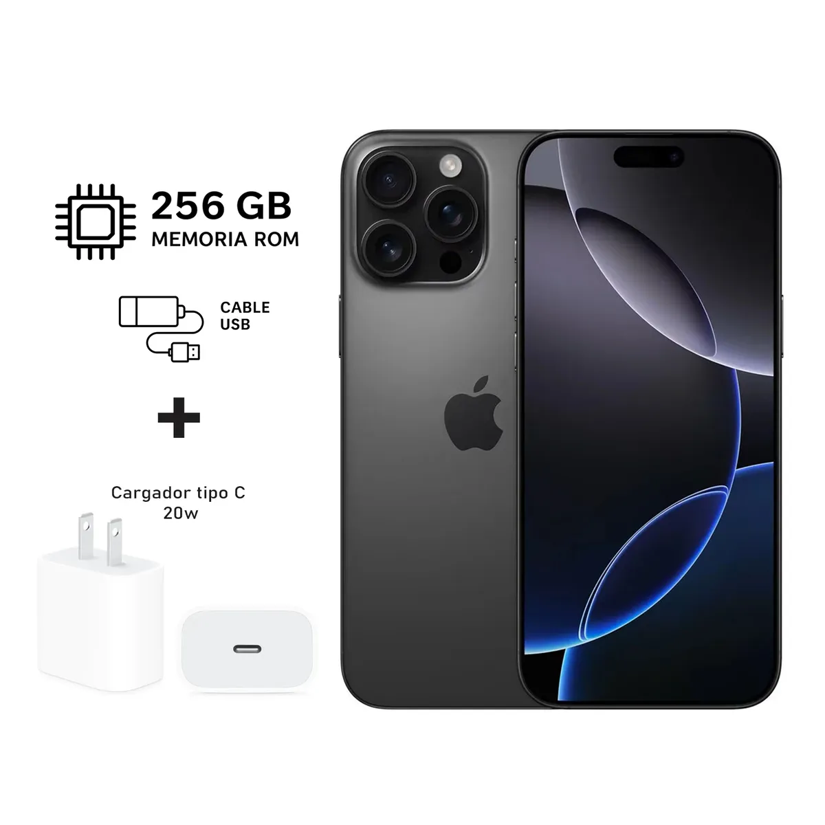 Apple Iphone 16 Pro Max 256gb Desert Titanium + Kit de carga. Reacondicionado A2848, marca APPLE - Foto Principal