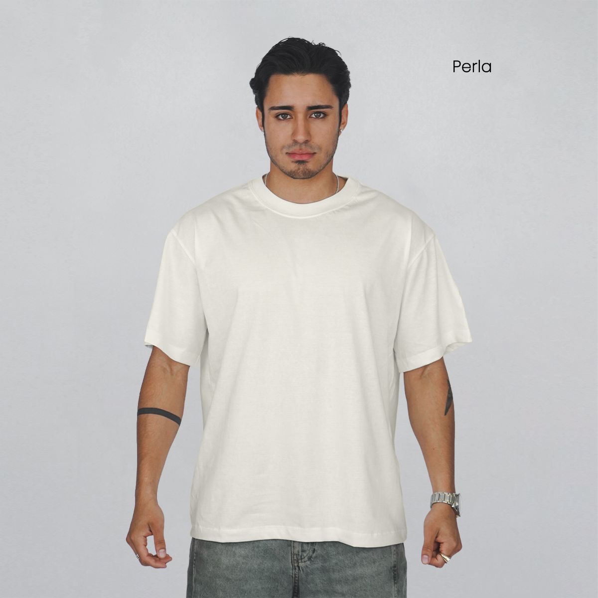 GENERICO - Polo Oversize 100% Algodon Unisex-Perla