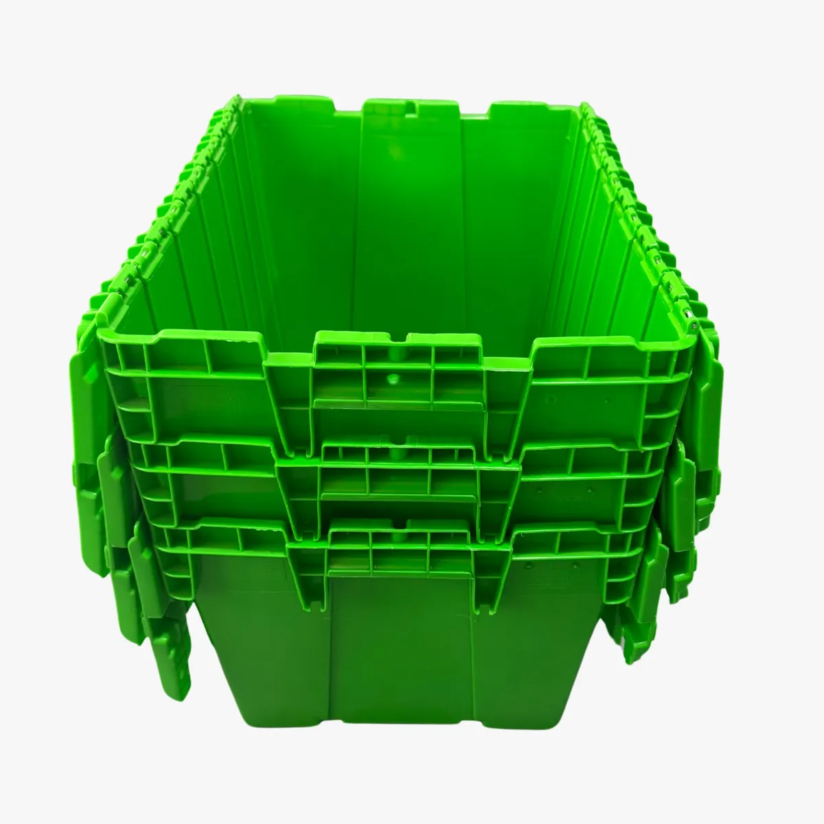 WENCO - CAJA DE PLASTICO CON TAPA ABISAGRADA VERDE 52LT
