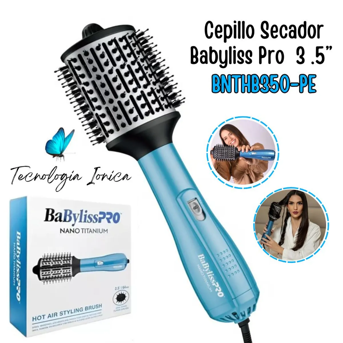 Babyliss Pro - Cepillo Secador de Aire Caliente BaBylissPRO 3.5″89mm BNTHB350PE