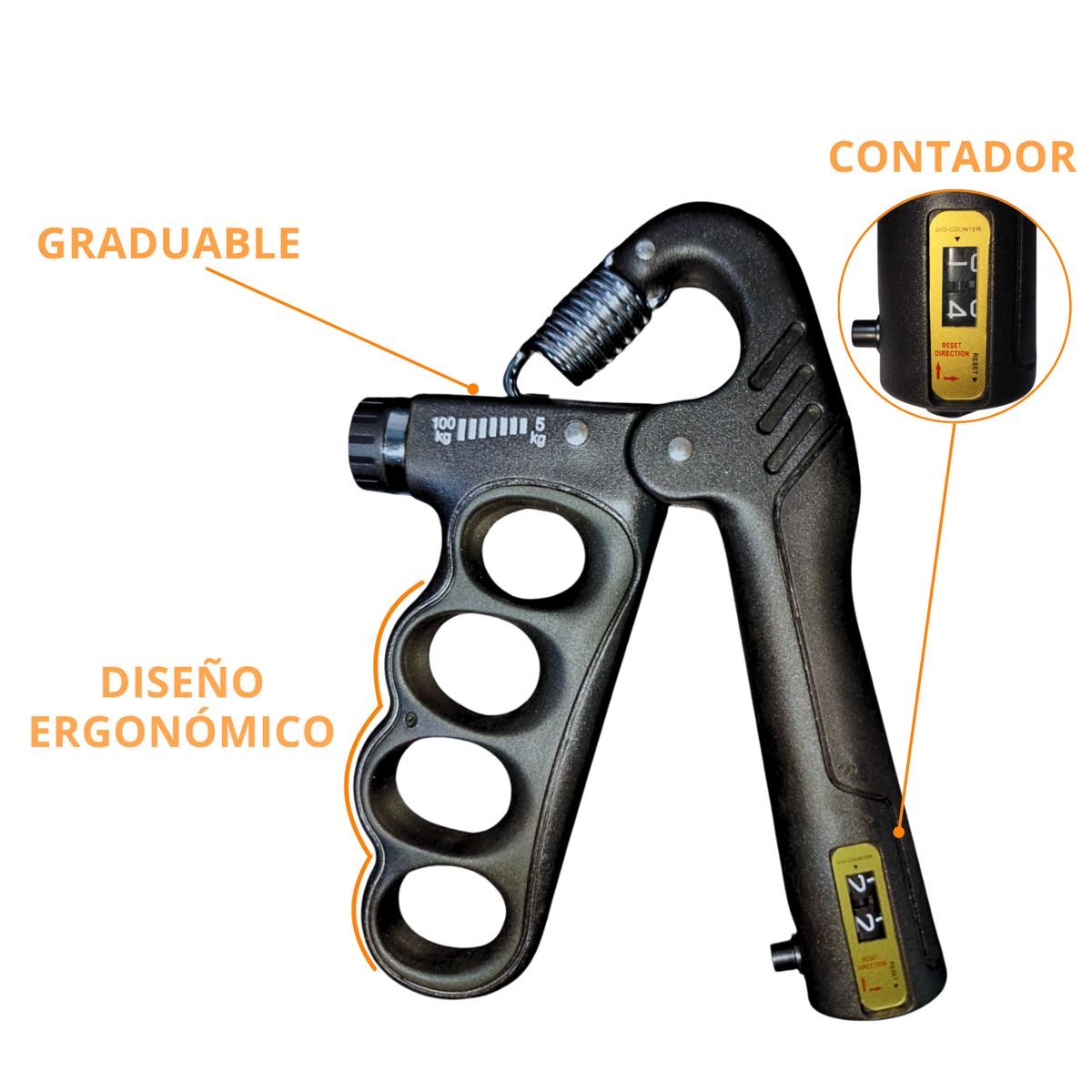 GENERICO - HAND GRIP DE 100KG DE ACERO