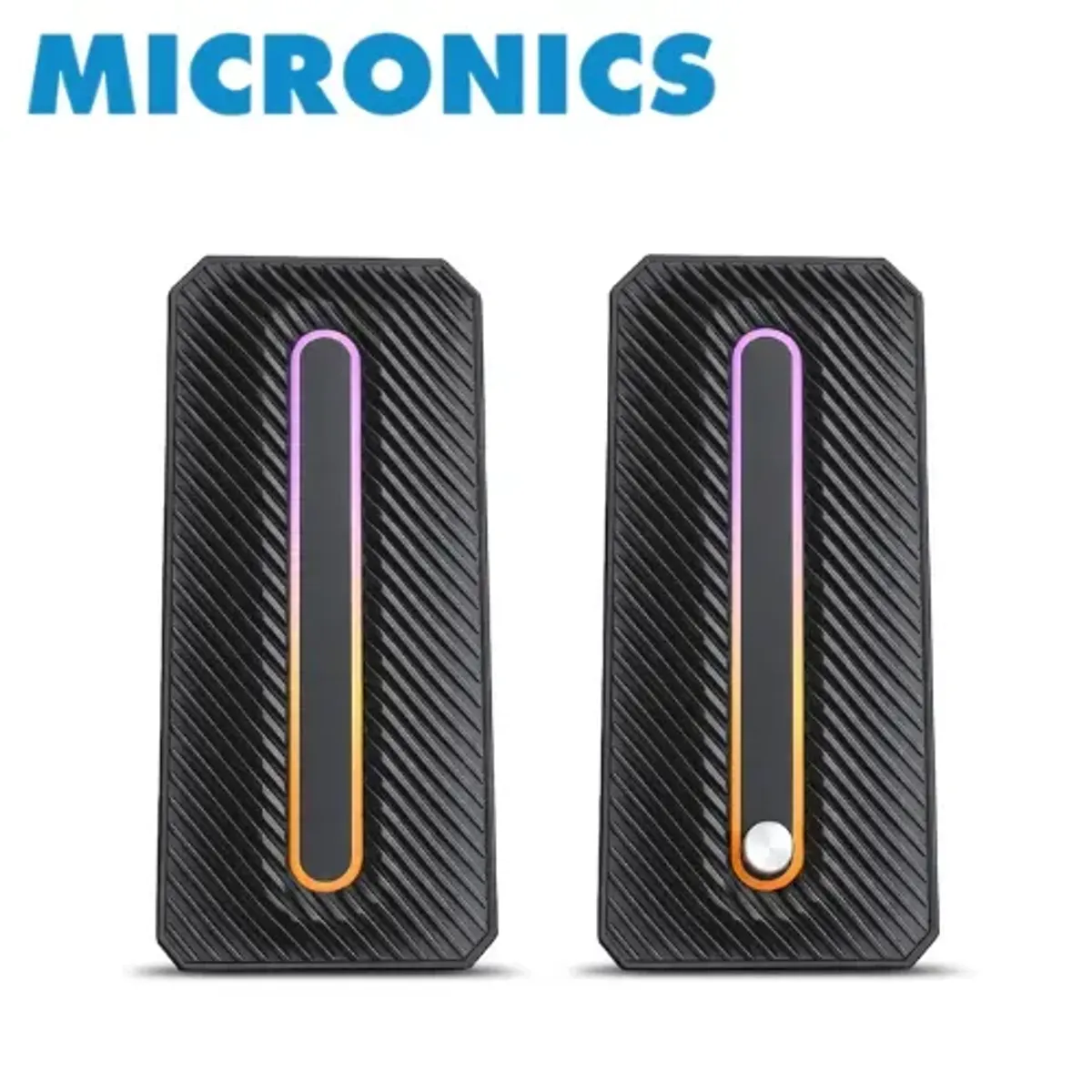 MICRONICS - Parlantes Gamer RGB Titanium MIC S312 2.0 PC, Laptop TV Audio Estéreo