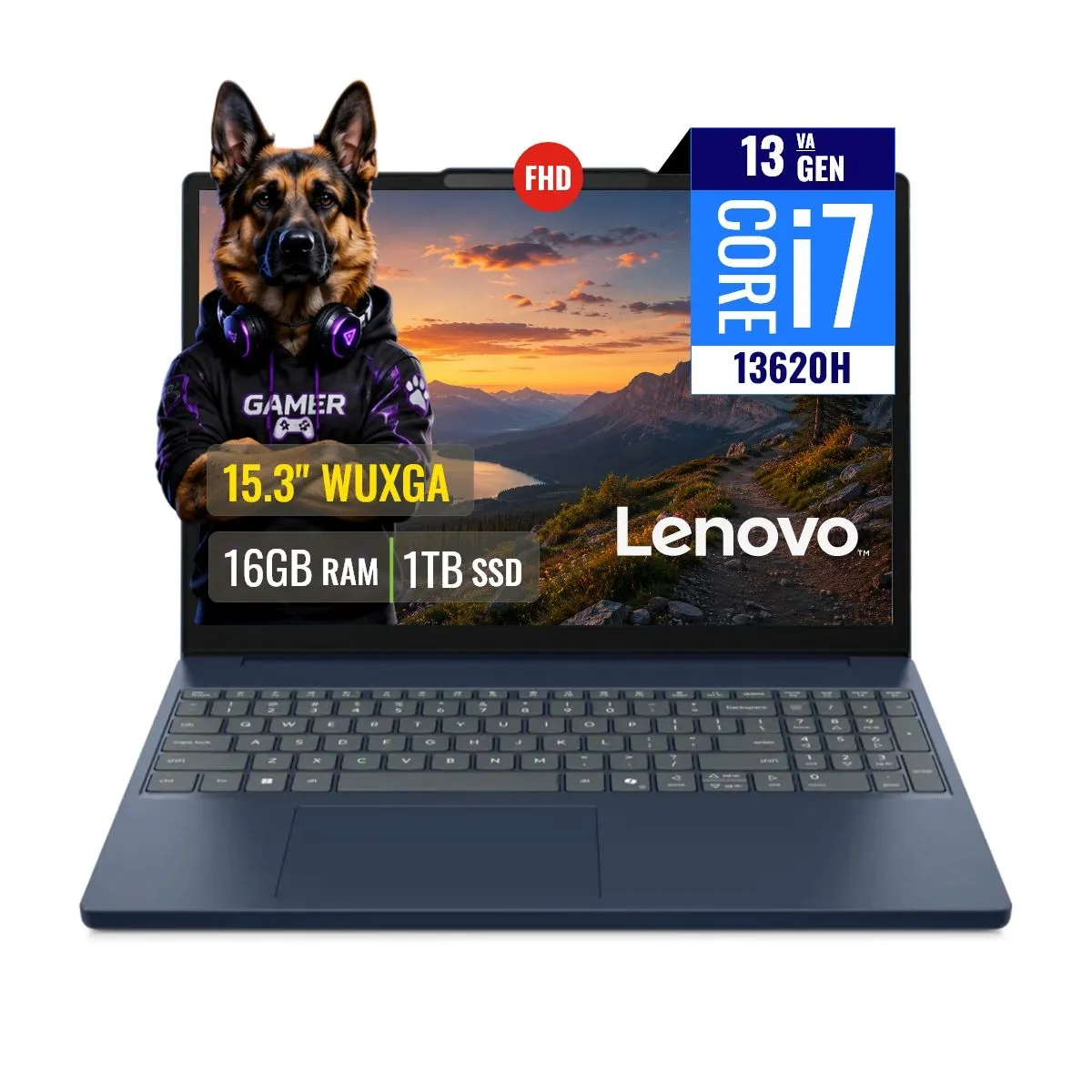 Laptop Lenovo IdeaPad Slim 3 15IRH10 Intel Core i7 13620H 16GB RAM 1TB SSD 15.3 WUXGA IPS FreeDOS., marca LENOVO - Foto Principal