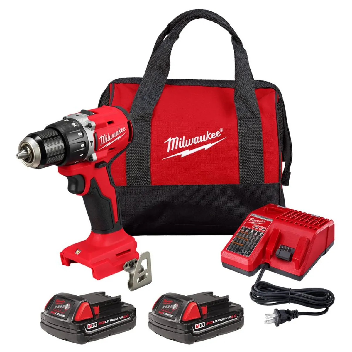 Milwaukee - Taladro percutor/atornillador sin carbones M18 Milwaukee 3602-259 + 1 set de puntas 48-32-4035