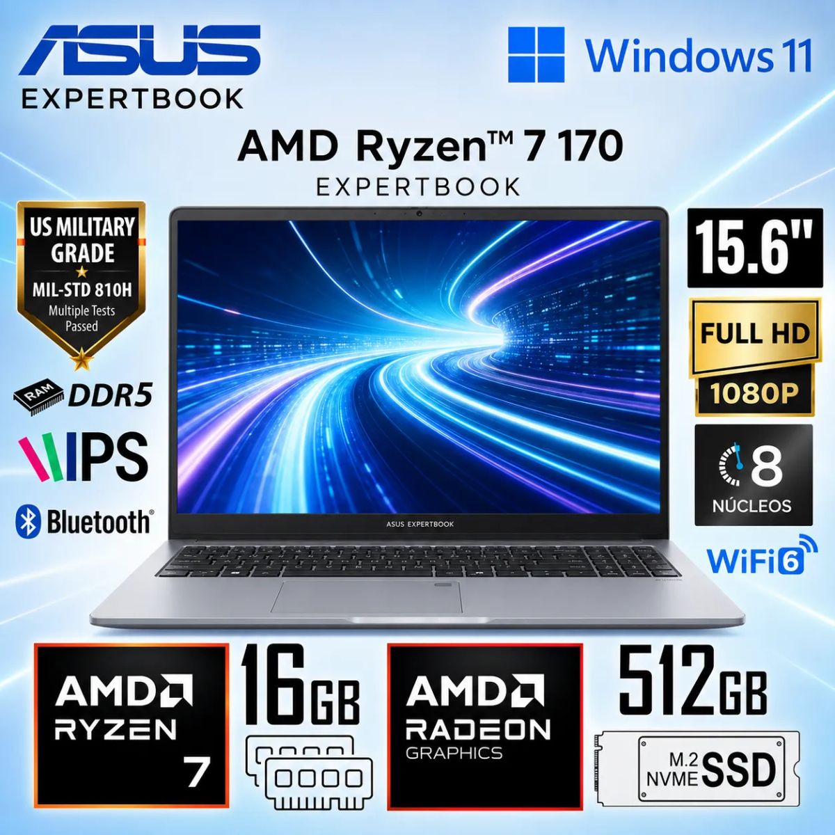 ASUS - Laptop ASUS Vivobook Go 15 PM1503CDA-S70276 512GB SSD 16GB RAM