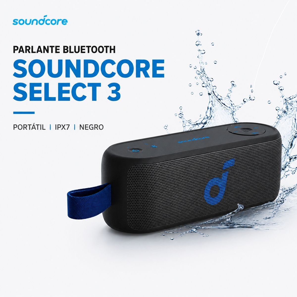 Anker - Parlante Bluetooth Soundcore Select 3 Portátil IPX7