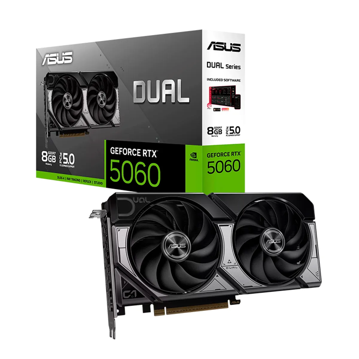 ASUS - Tarjeta de video ASUS Dual GeForce RTX 5060 8GB GDDR7, PCI Express Gen 5.0