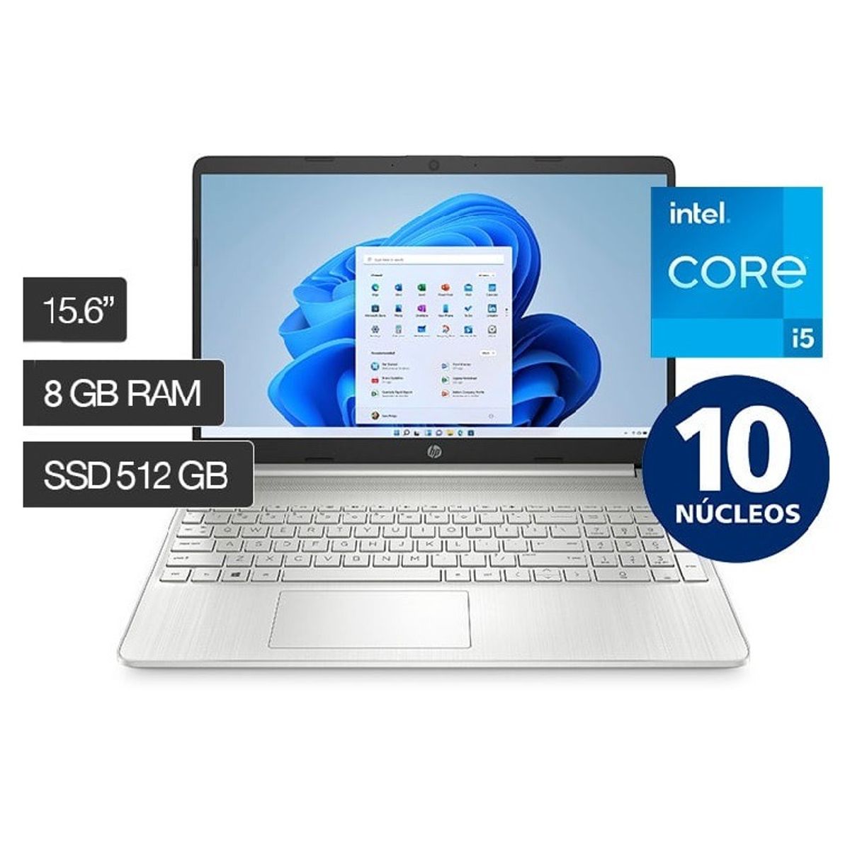 HP - LAPTOP HP 15-DY5000LA INTEL CORE I5-1235U   8GB RAM 512GB SSD 15.6"  FHD WINDOWS 11