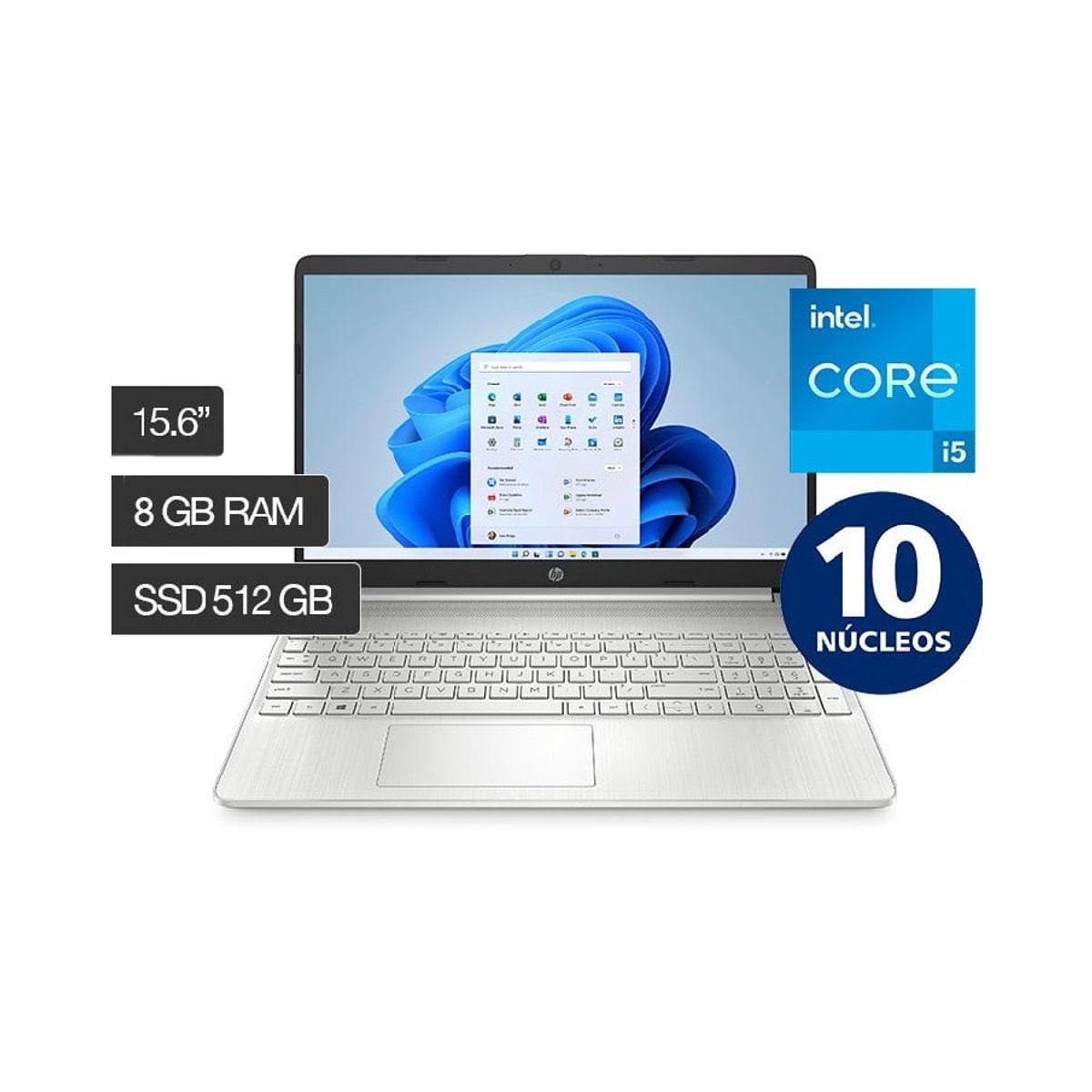 HP - LAPTOP HP 15-DY5000LA INTEL CORE I5-1235U   8GB RAM 512GB SSD 15.6"  FHD WINDOWS 11