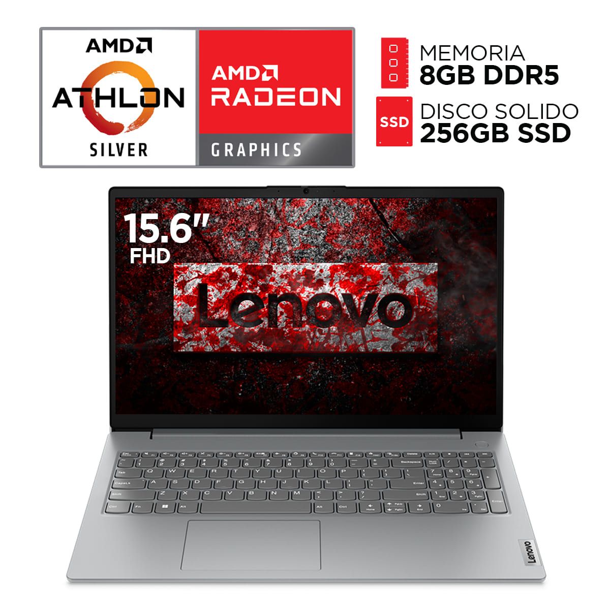 LENOVO - Laptop Lenovo Amd Athlon Silver 7120U DDR5 8GB SSD 256GB Pantalla 15,6 pulgadas.