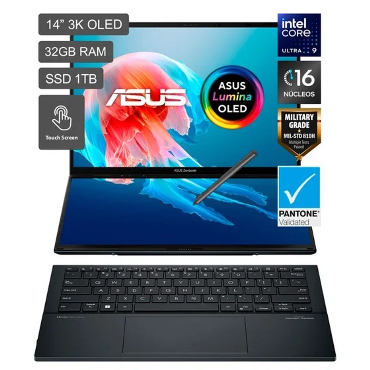 ASUS - LAPTOP ASUS ZENBOOK   2 EN 1 CORE ULTRA 9 185H 32GB 1TB SSD 14'' OLED  WIN 11