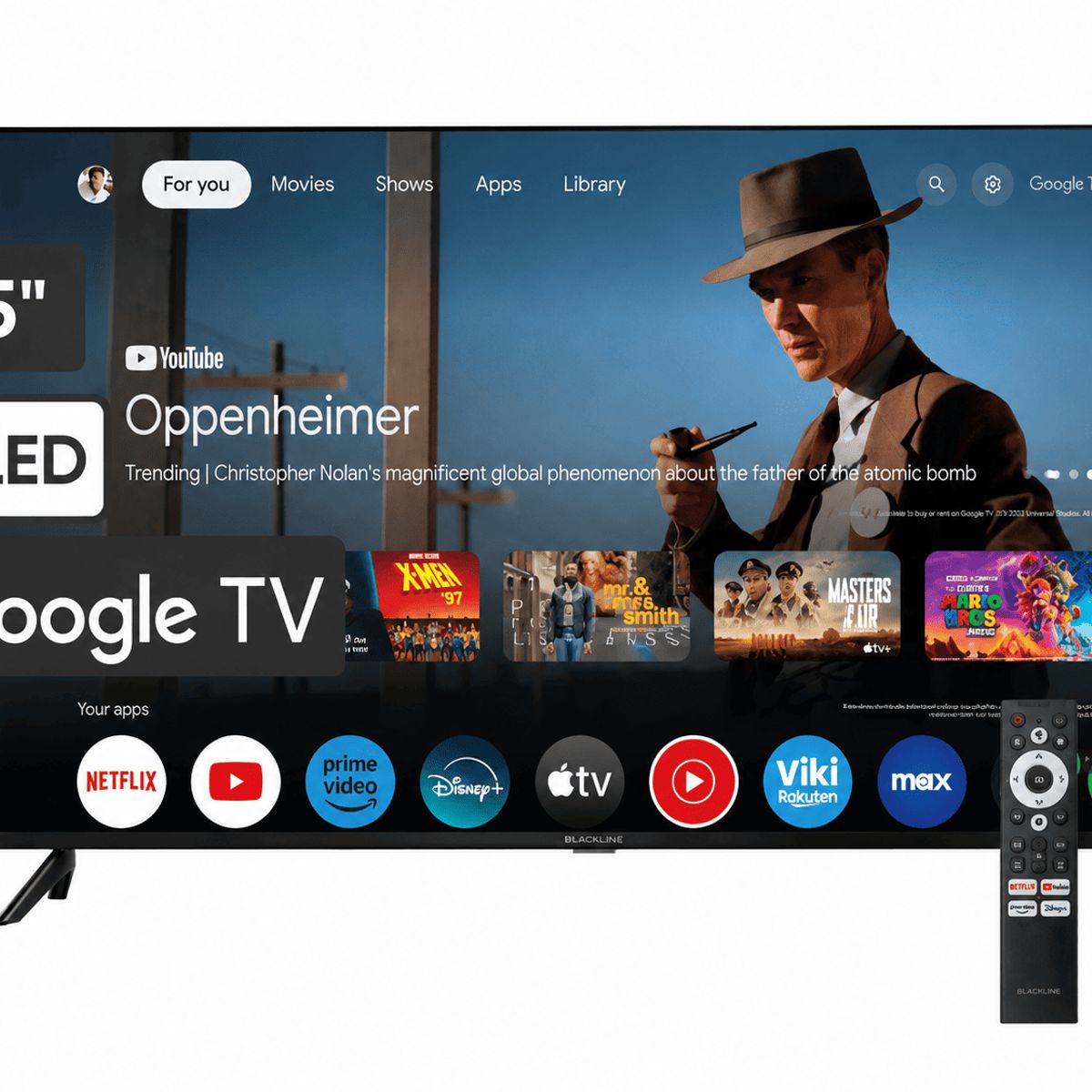 BLACKLINE - Televisor Blackline QLED 55 UHD 4K Smart TV BL55-T6210QD