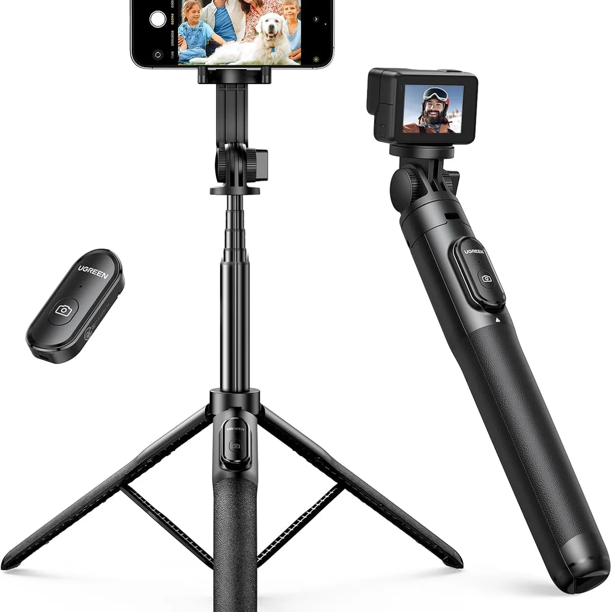 Trípode para selfies UGREEN de 152 cm (60"), extensible, de aleación, control Bluetooth LP586, marca UGREEN - Foto Principal