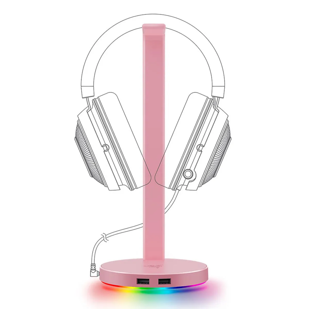 RAZER - Soporte Razer para audífonos V2 Chroma USB 3.1 Hub, quartz