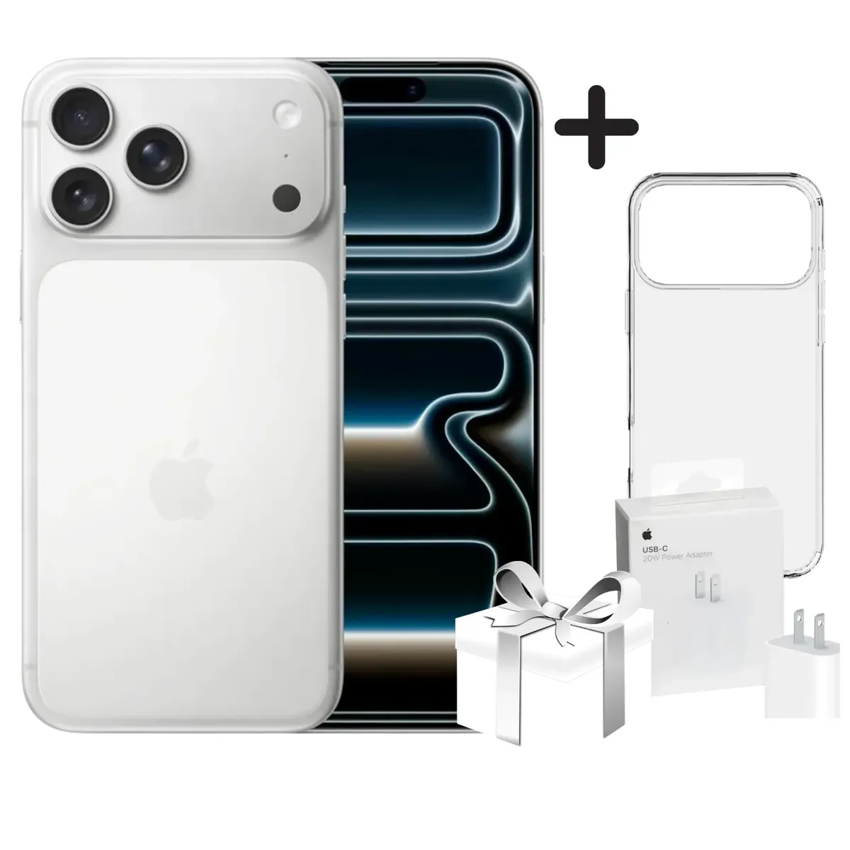 APPLE - IPHONE 17 PRO MAX 256GB Esim - SILVER + CARGADOR + CASE.