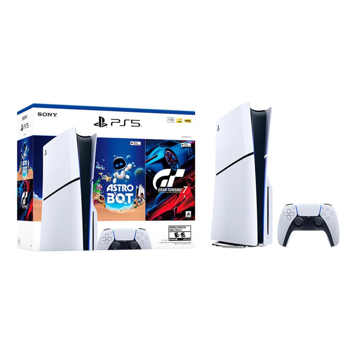 SONY - Consola PlayStation 5 Slim Edición Standard Bundle Gran Turismo 7 + Astro Bot 1TB lector de discos 4