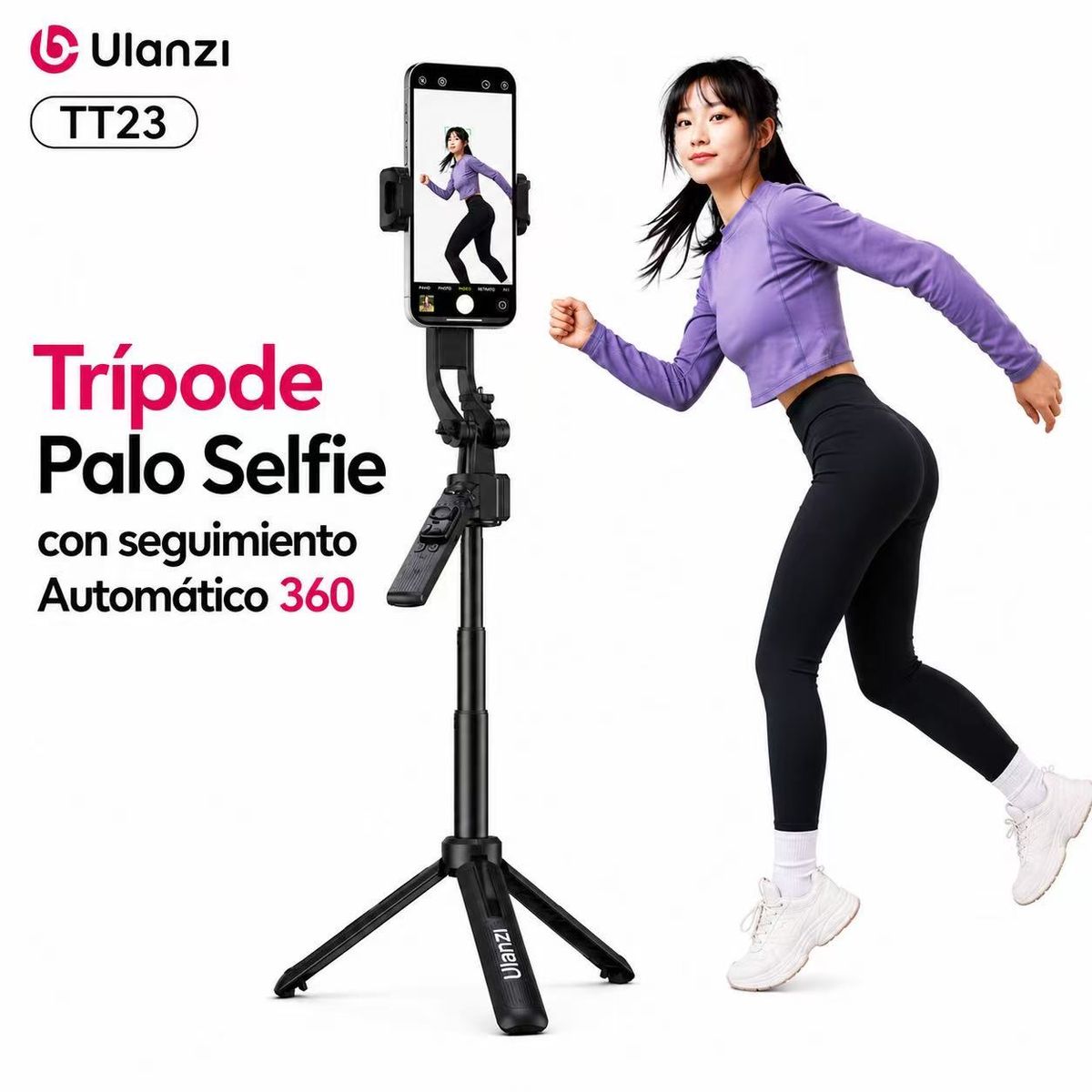TT23 TRIPODE PALO SELFIE CON SEGUIMIENTO AUTOMATICO 360, marca ULANZI - Foto 2